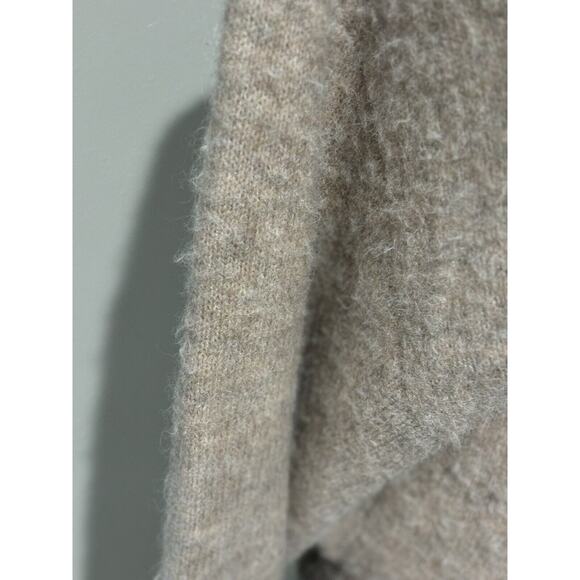 Babaton oversized mini Sweater Dress Wool Alpaca old money Fuzzy Beige Pink Sz 1 - Picture 3 of 8